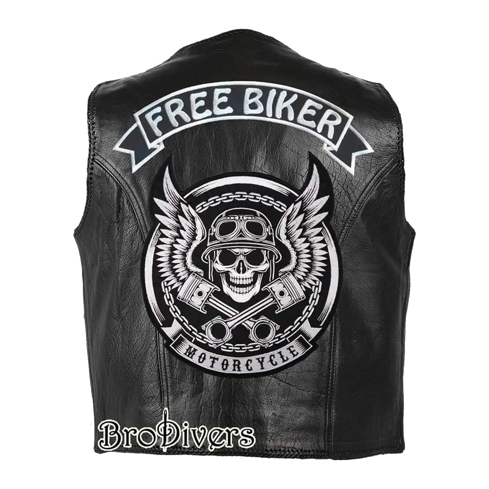 Multicolor embroidered patch design on leather jacket