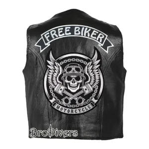 Free Biker skull and wings embroidered back patch design 2